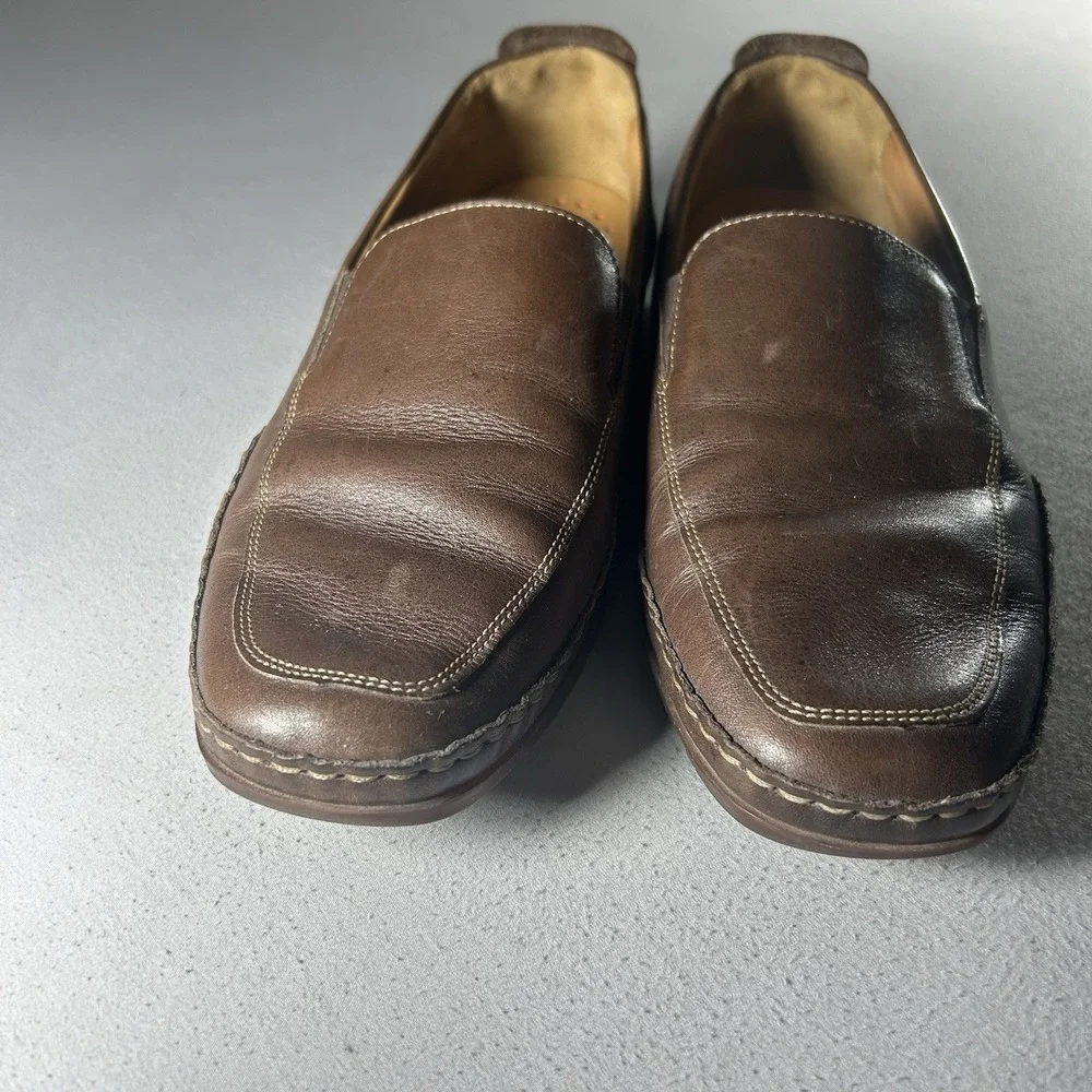 Mephisto‎ Edlef Cool Air Brown Leather Slip On Loafers Mens US 9 EU 8.5 Comfort